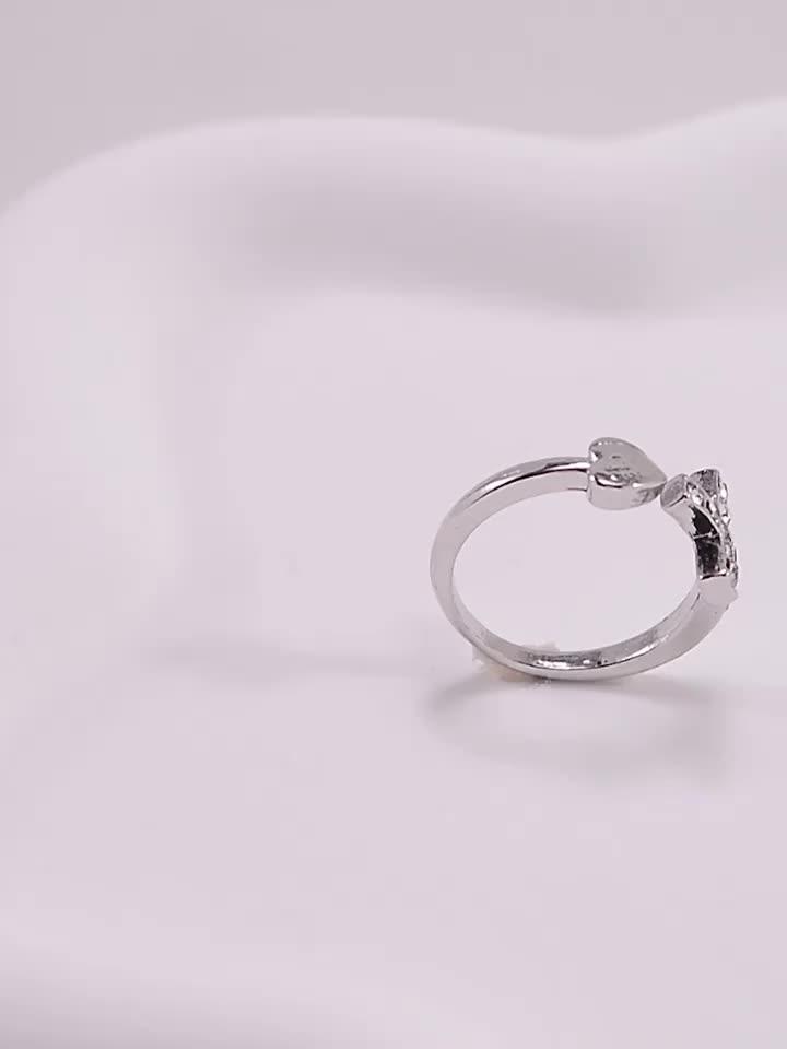 Cross-Shaped Heart Adjustable Open Finger Jewelry, Elegant Gift